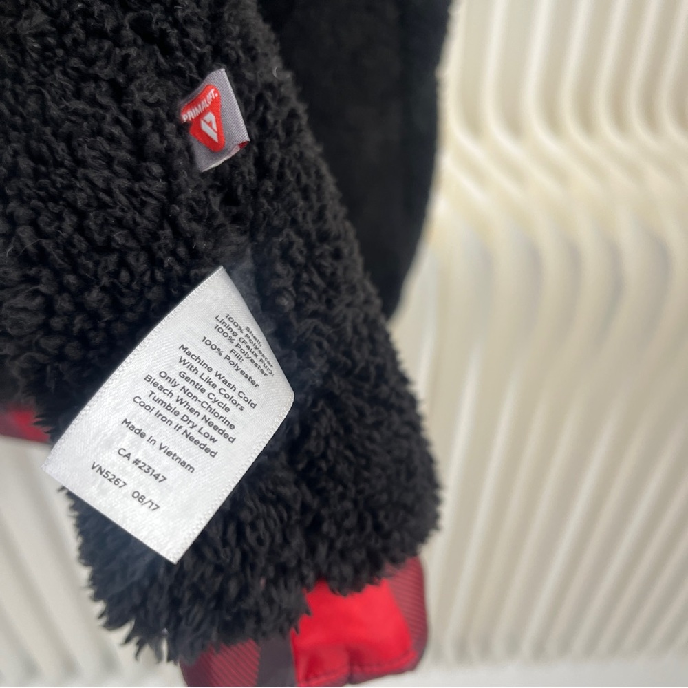 Talbots Women’s Red and Black Buffalo Plaid Primaloft Sherpa Vest - Picture 12 of 16